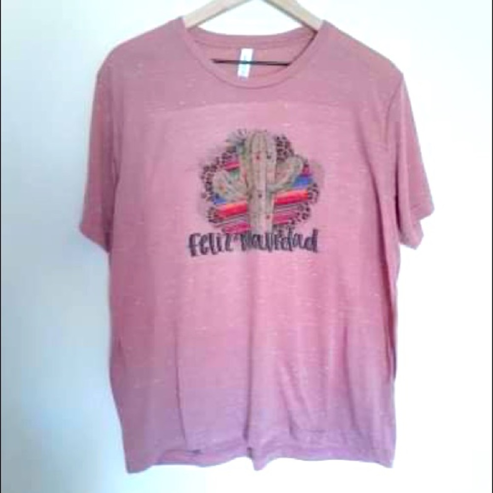 Bella Canvas Feliz Navidad cactus tee